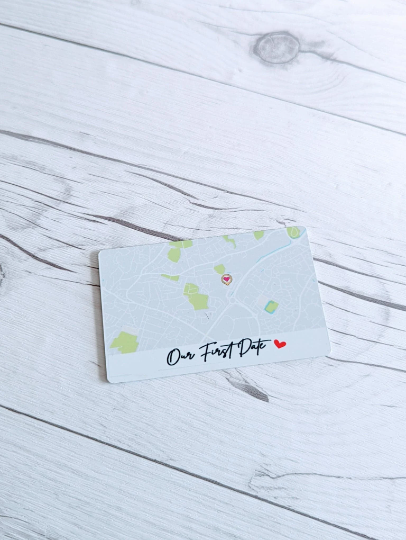 Custom Map Key Moment Wallet Card | Keepsake | Sentimental Gift