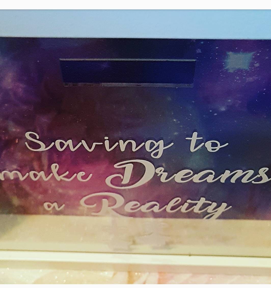 Personalised Money Box Frame | Saving To Make Dreams A Reality |