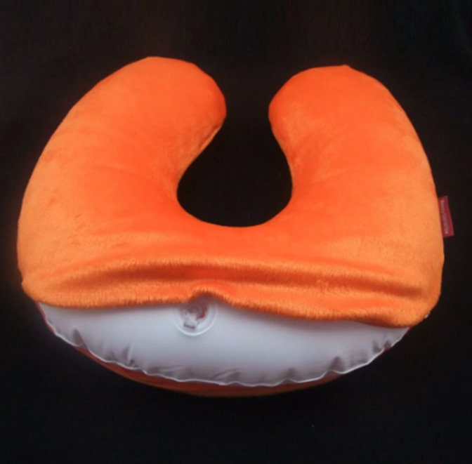 Personalised Grey Inflatable Neck Pillow | Travel Accessory |