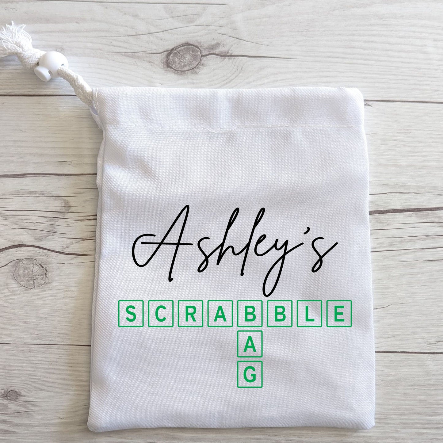Personalised Scrabble Tile Bag | Games Night | Custom Gift |