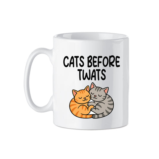 Cats Before Twats Novelty Mug | 11oz Ceramic Mug