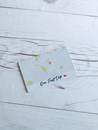 Custom Map Key Moment Wallet Card | Keepsake | Sentimental Gift