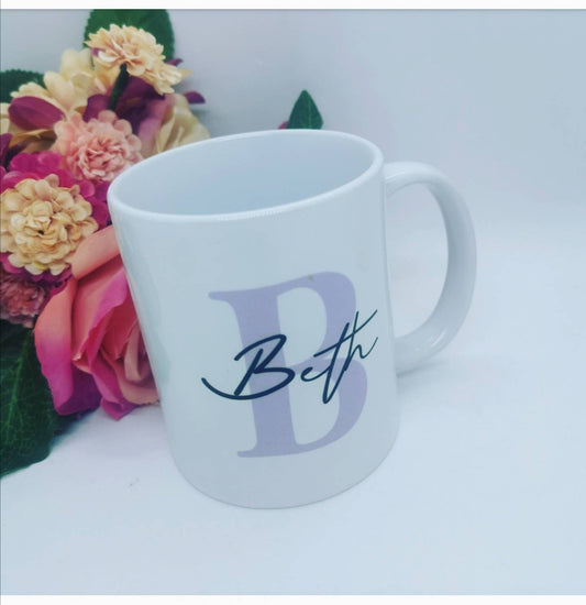 Personalised initial and name mug