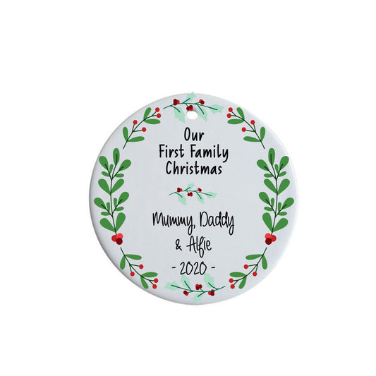 First Christmas Ceramic Circle Bauble