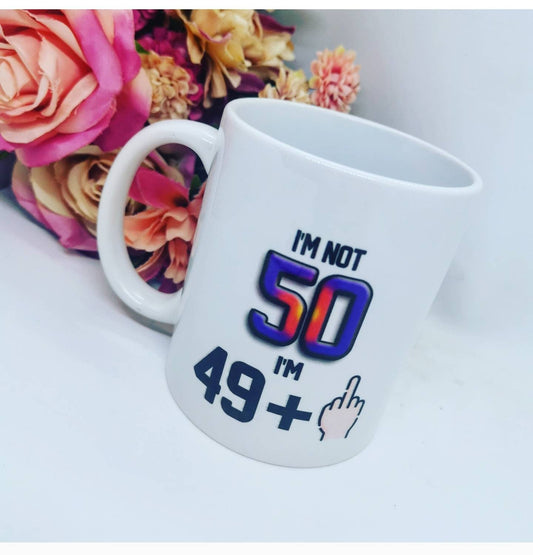 Novelty Birthday Ceramic Mug | Age + Middle Finger