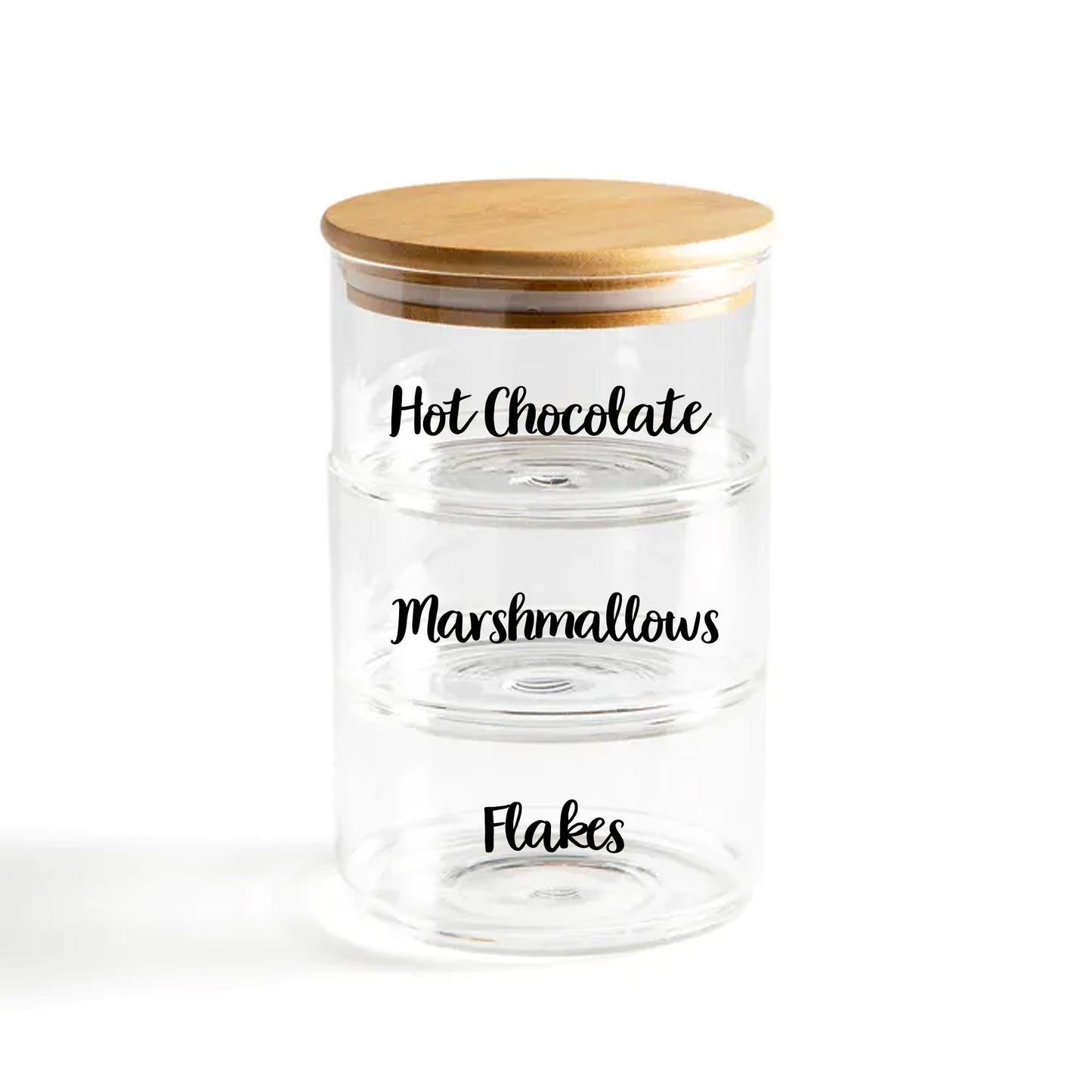 Eco Friendly Stackable Jar Set | Hot Chocolate Jars | Tea, Coffee, Sugar Canisters | Kitchen Storage