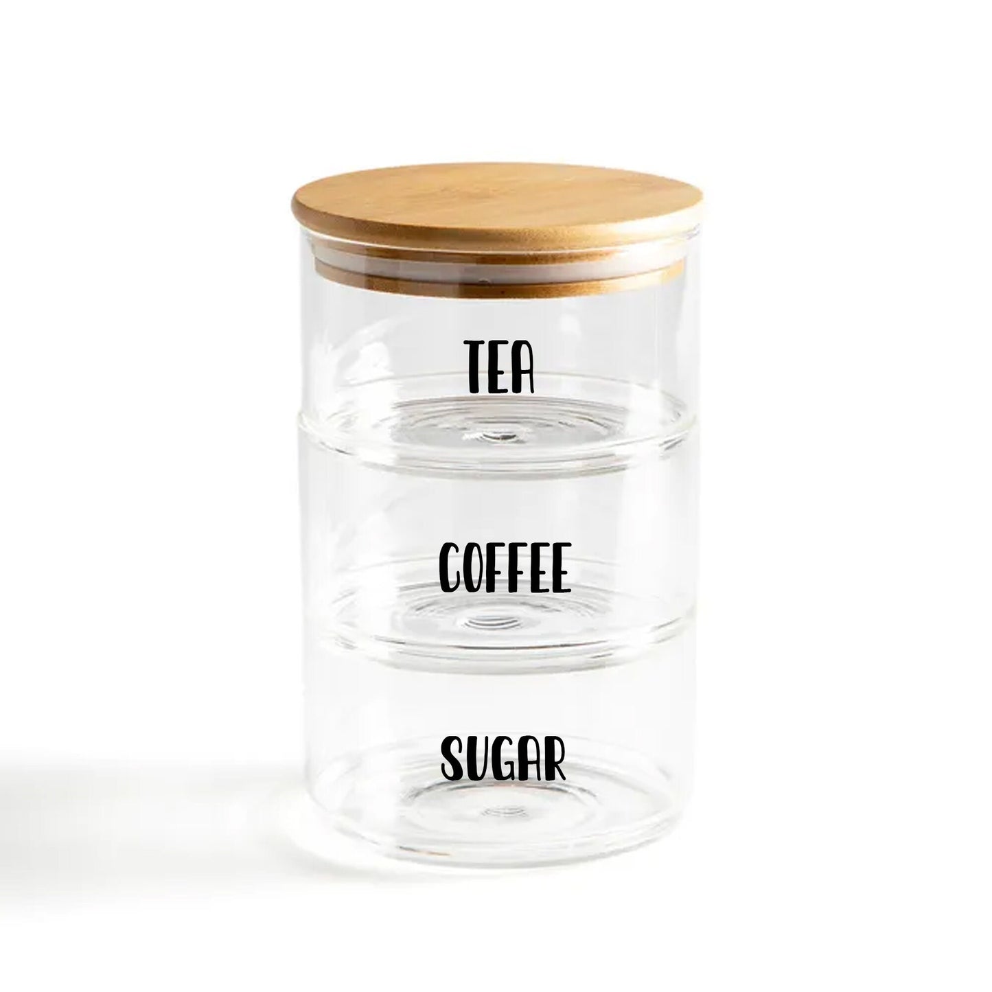 Eco Friendly Stackable Jar Set | Hot Chocolate Jars | Tea, Coffee, Sugar Canisters | Kitchen Storage