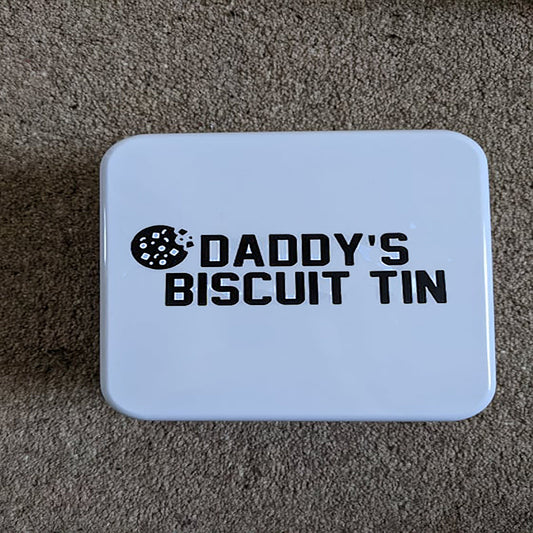Personalised Snack Biscuit Tin | Square White Metal Tin With Lid |