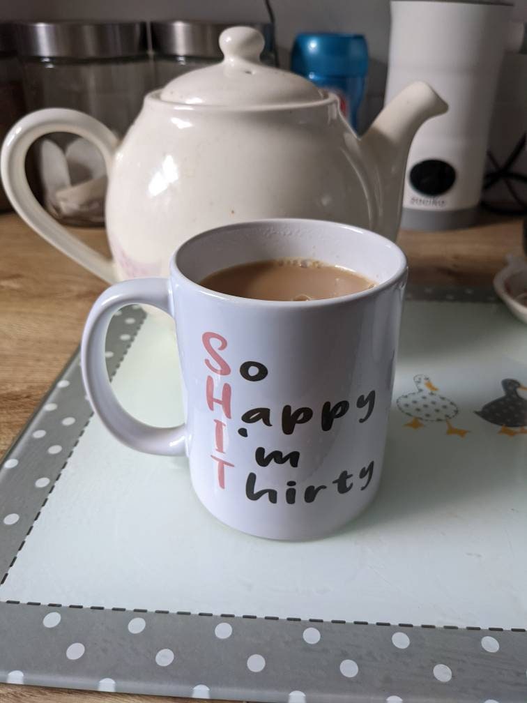 30th Birthday ceramic mug | So Happy I'm Thirty | Novelty Gift |