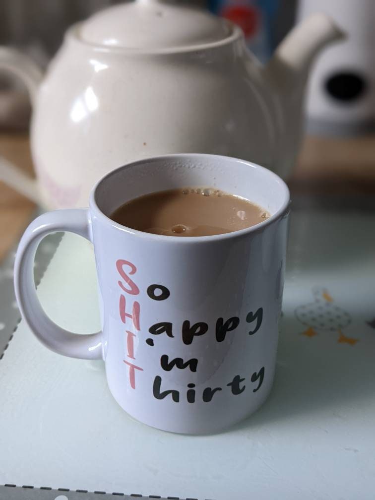 30th Birthday ceramic mug | So Happy I'm Thirty | Novelty Gift |