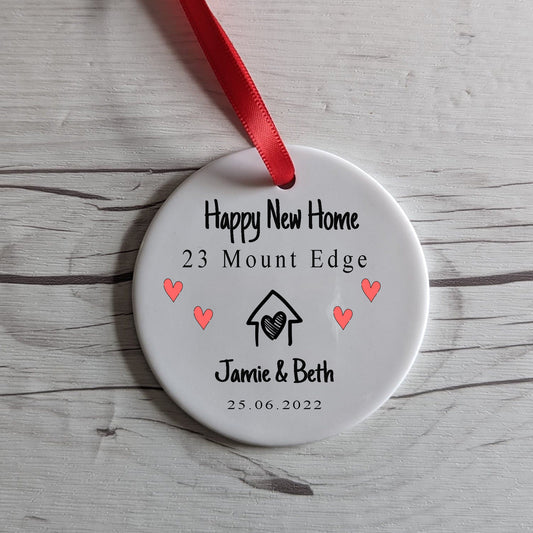 Happy New Home Ceramic Disc | Personalised Gift