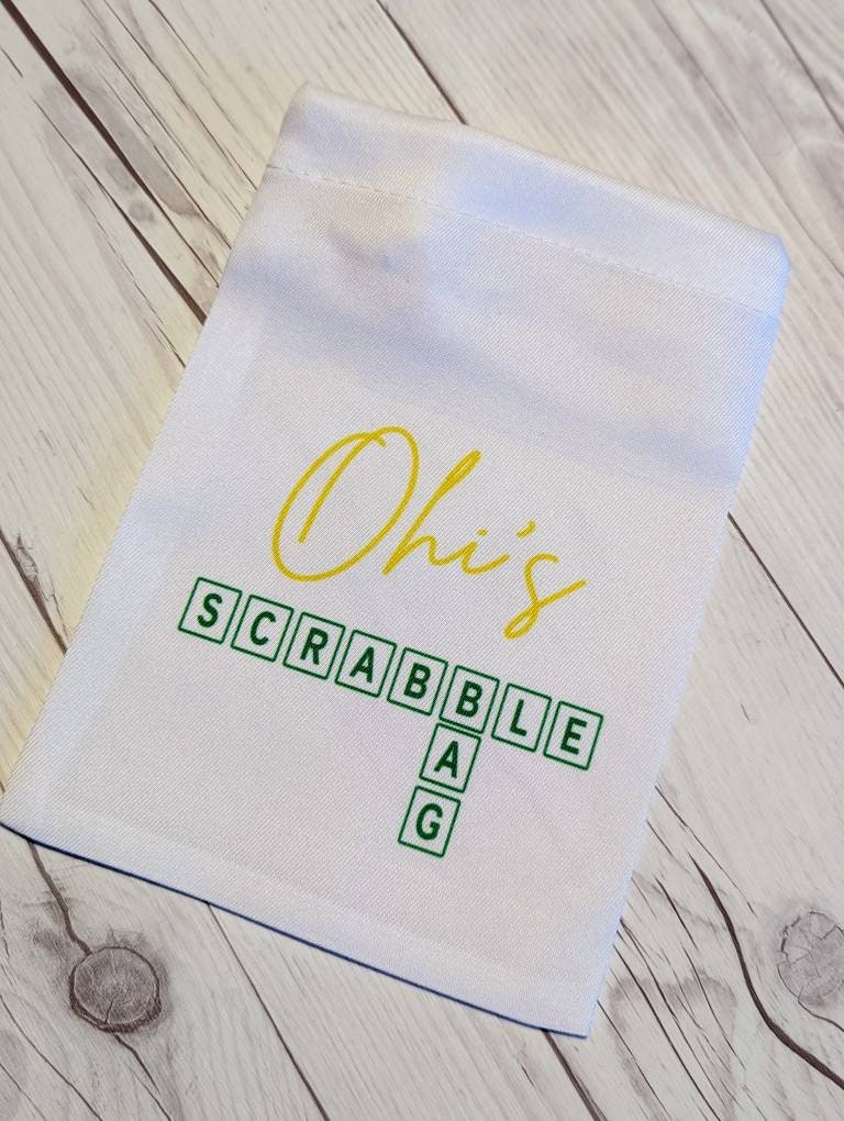 Personalised Scrabble Tile Bag | Games Night | Custom Gift |