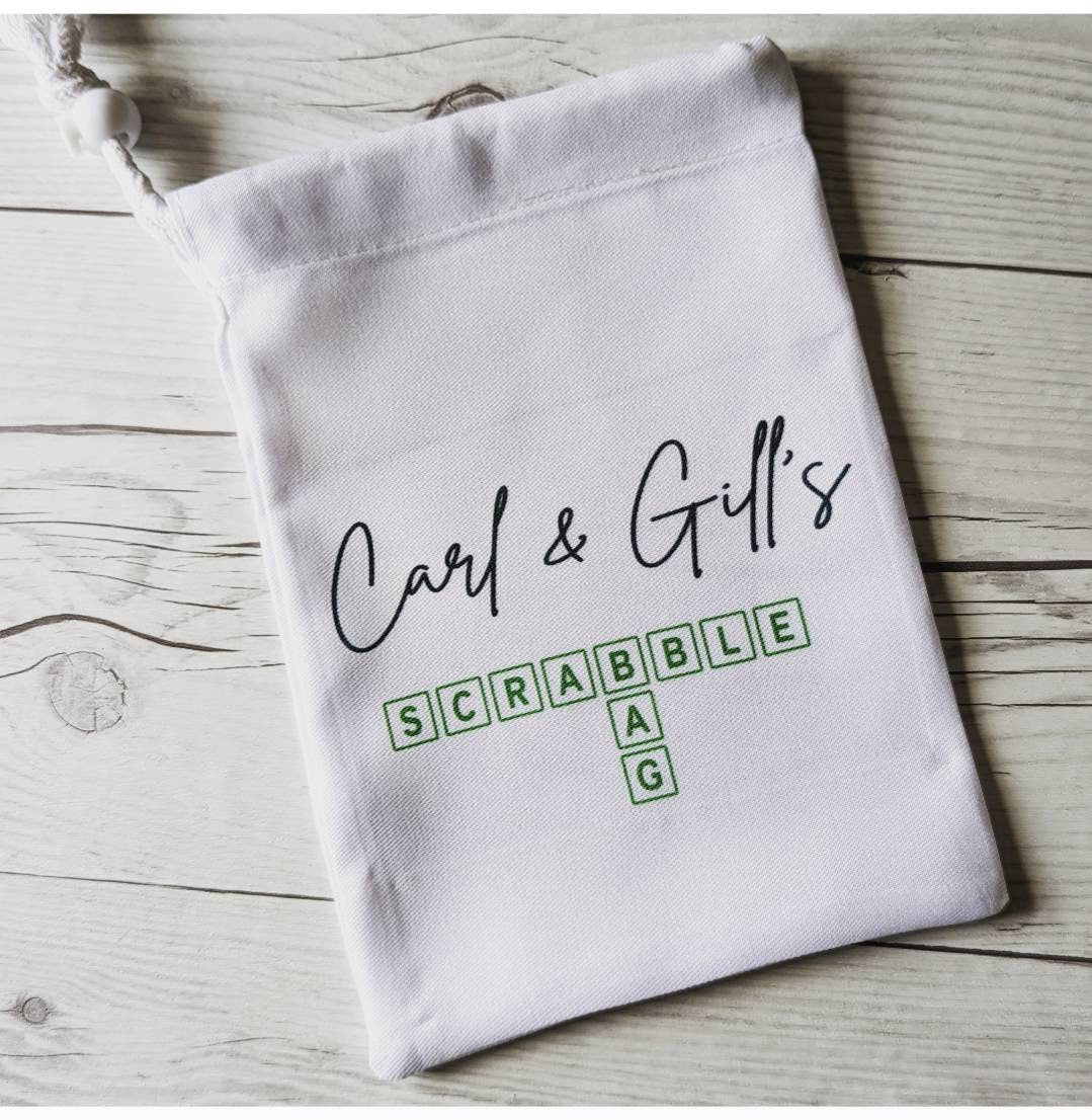 Personalised Scrabble Tile Bag | Games Night | Custom Gift |